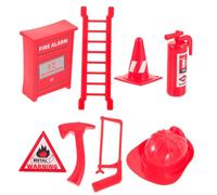 UPKOCH 8pcs Doll House Accessories Set Miniature Fire Extinguisher Kit Teaching Toy Fire Extinguisher Kids Party Play Props Mini House Decor