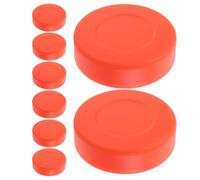 UPKOCH 8Pcs Matte Orange PVC Ice Hockey Pucks Flat Street Hockey Training Pucks for Indoor Outdoor Practice Youth Players Recreational Ice Accessories