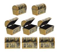 UPKOCH 8PCS Mini Pirate Treasure Chests Vintage Style Small Decorative Boxes for Party Favors Halloween Birthday Christmas Tabletop Scene Accessories