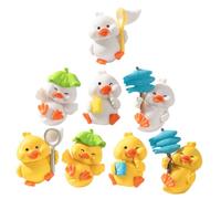UPKOCH 8Pcs Mini Resin Duck Figurines Lightweight Cute Miniature Animal Statues for Micro Landscape Mini Garden Succulent and Potted Plant Decoration White Yellow