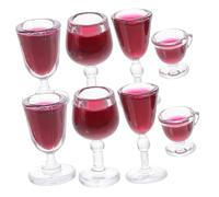 UPKOCH 8pcs Miniature Red Wine Goblet Set for Dollhouse Decor Creative Mini Wine Cups Accessories for Landscape and Photography for Boys and Girls Play and Imaginative Scenarios