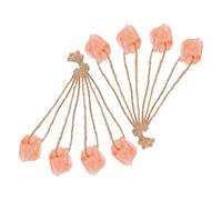 UPKOCH 8pcs Natural Mineral Salt Blocks with Hanging Rope Livestock Salt Lick Chew Snacks for Alpaca Horse Cattle Goat Deer Sheep (about 30-50g)