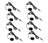 UPKOCH 8pcs Professional Clip-on Lavalier Microphone Set for Phone, Black Pvc Phone Microphones for Recording, Interview, Teaching, and Public Speaking