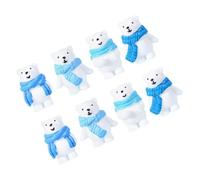 UPKOCH 8pcs Tiny Bear Figurines Lifelike Polar Animal Models for DIY Snow Scenes Dollhouse Decor and Cake Toppers Winter Animals for Enchanting Displays
