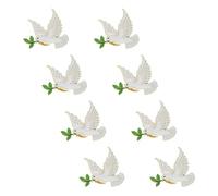 UPKOCH 8pcs White Peace Dove and Branches Brooch Pins Vintage Animal Lapel Pins for Women Jacket and Shirt Decoration Celebration Accessories