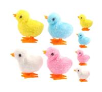 UPKOCH 8pcs Wind Up Plush Jumping Chick for Pets and Safe Soft Material Easy to Use Clockwork Walking Chick Adorable Easter Random Color