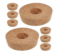 UPKOCH 8pcs Wood Jar Cork Lids with Center Hole for Hydroponic Glass Plant Vases Transparent Propagation Stoppers for Terrariums and Floral Displays Easy Installation Replacement