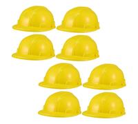 UPKOCH 8Pcs Yellow Construction Hard Hats Set, Lightweight 49G Plastic Builder Helmets for Boys and, Party Dress-Up Accessories for Pretend Play and Building Role Play