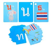 UPKOCH 90Pcs Thai Language Flash Cards for Kids - Colorful Vocabulary Learning Cards with Interactive Q&a Prompts for Preschool Education