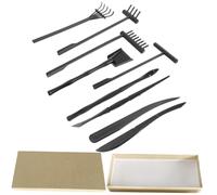 UPKOCH 9pcs Mini Zen Garden Rake Set with Black and Mini Rakes for Sand Art Meditation and Farm Landscaping Lightweight Compact Tools for Home Decor and Stress Relief