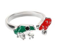 UPKOCH Adjustable Open Frog and Mushroom Ring Vintage Green Red Redesign Jewelry for Teen Girls Women Aesthetic Fairy Kawaii Accessory