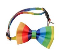 UPKOCH Adjustable Rainbow Bowknot Cat Collar Decorative Pet Neckwear Comfortable Collar for Cats and Dogs Easy Buckle Design and Reusable for Parties and Daily Use