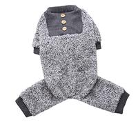 UPKOCH Adorable Puppy Pajamas Fluffy Footed Dog Clothes for Cozy Indoor Wear Portable Dog Apparel for Relaxing for Fall and Winter Seasons Grey