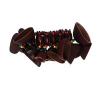 UPKOCH African Nut Shell Shaker Bracelet Tribal Style Hand Percussion Wristband Musical Accessory for Men and Women Traditional Ethnic Rattle Instrument for Stage and Cultural Performances