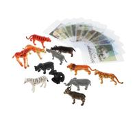UPKOCH Animal Matching Cognitive for Plastic Wild Animal Models with English Learning Cards Early Childhood Educational Game for Language Development Safe Non-toxic Materials