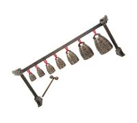 UPKOCH Antique Chinese Bell Instrument Zinc Alloy Vintage Style Seven Bells Percussion Chime Craft for Hand-eye Coordination and Melodious Focus Enhancement