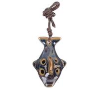 UPKOCH Beginner 6-hole Alto C Ceramic Ocarina Fish Design Wind Instrument Portable for Children’s Music Lessons