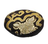 UPKOCH Black Cotton Cloth Singing Bowl Cushion Pad for Buddha Sound Bowls Lightweight round Shape with Traditional Pattern Design, for Home Decoration and Buddhist Temple Furnishing