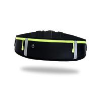 UPKOCH Black Ultra Thin Running Waist Bag with Pouch Reflective Strips Adjustable Elastic Belt for Fitness Sports Outdoor Activities