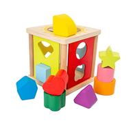 UPKOCH Block Educational for Preschool Smooth Polished Safe Geometric Shape Plaything Develops Intelligence and Early Learning for Boys