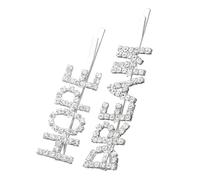 UPKOCH Bobby Pin Word Letter Hair Clips 1 Pair Silver Alloy with Rhinestones for Women Daily Use Engagements Lightweight Hair Accessories