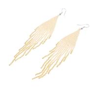 UPKOCH Bohemia Style Long Beaded Tassel Earrings for Women Lightweight Rice Bead Ear Dangle Jewelry Comfortable Daily Wear and Festival Accessory Chic Boho Design