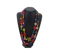 UPKOCH Bohemia Style Long Woven Necklace for Ladies Coconut Shell Pendant with Wood Beads Handmade Macrame Beaded Jewelry Fashionable Accessory for Party Beach Vacation Random Color