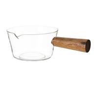 UPKOCH Borosilicate Glass Milk Pot 9.45 Fl Oz Transparent Nonstick Saucepan with Wide Handle for Daily Cooking Boiling and Melting Chocolate