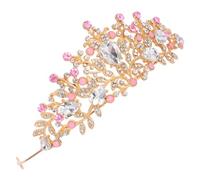 UPKOCH Boy Girl's Princess Crown Rhinestone Tiara Headband for Birthday Wedding Party Pink Crystal Hair Accessories for Girls Toddlers Stage Performance