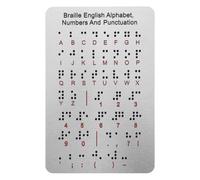 UPKOCH Braille Alphabet Board with Raised Dots for Numbers and Punctuation 7.48X4.92 Inch Braille Learning Aid for Beginners Blind Children Adults Education