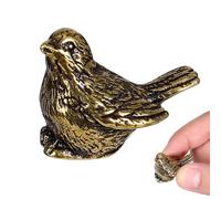 UPKOCH Brass Bird Statue Retro Sparrow Figurine Elegant Appearance Bird Decor for Office Desk Car Mini Ornament 0.86 X 0.63 X 0.55 in