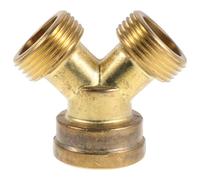 UPKOCH Brass Garden Hose Connectors Y Shaped 2 Way Splitter with Threaded Couplings for Outdoor Faucet Spigot, Corrosion Resistant Secure Fit Hose Adapter for Watering Multiple Areas