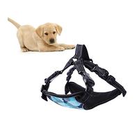 UPKOCH Breathable Oxford Cloth Dog Harness Vest with Reflective Tape Camouflage Blue Small Comfortable Mesh Pet Safety Harness for Walking and Car Travel with Dual Leash Attachment Points