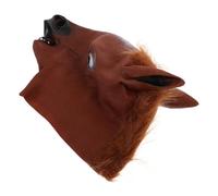 UPKOCH Brown Horse Head Mask for Adults Realistic Animal Cosplay Full Face Headgear for Halloween Party Masquerade Festival Lightweight Breathable Design for Themed Gatherings