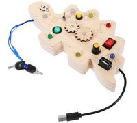 UPKOCH Busy Board with LED Light Educational Sensory for Montessori Circuit Board for Developing Fine Motor Skills Problem Solving and Creativity for Preschool Learning Activities