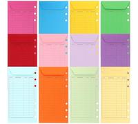 UPKOCH Cash Envelopes for Budgeting and Expense Management for Budget Binder Convenient to Carry Lightweight Paper Material 12pcs with Multi-Holes Design Money Envelopes
