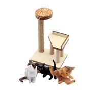 UPKOCH Cat Climbing Frame Miniature Doll House Cat Tree Model Mini Wooden Furniture PET Room Decor Adornment