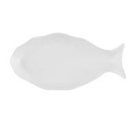 UPKOCH Ceramic Fish Serving Plate Fish Shaped Dinner Plate with Smooth and Modern Design, White Suitable for Birthday and Hotel Use