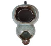 UPKOCH Ceramic Fountain Spitter Waterfall Accessory for Garden Pond, Small Fountain Nozzle with Kiln-glazed Gourd Jar Design, Outdoor Water Feature Replacement Part