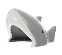 UPKOCH Ceramic Hamster Hiding House Shark Shape Small Pet Nest Cooling and Warm Hedgehog Sleeping Hideout Guinea Pig Hideout for Year Rest and Play