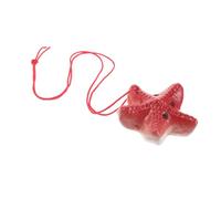 UPKOCH Ceramic Ocarina in C Key Six-hole Wind Instrument for Beginners Students Ancient Chinese Ocarina with Smooth Tone Easy Learning Musical Education Red Design