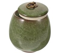 UPKOCH Ceramic Pet Ashes Urn Keepsake Jar for Dog Cat Remains Funeral Memorial Elegant Storage for Cremation Ashes Green Design Convenient