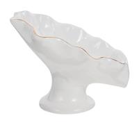 UPKOCH Ceramic Porcelain Dish Soap with in Draining Leaf Structure Shape Practical Soap Holder White for Bathroom Use Bathrooms