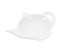 UPKOCH Ceramic Tea Bag Holder White Coasters Tea Bag Holder Saucer Teapot-shaped Tea Bag Coasters Ceramic Spoon Rest Classic Tea Saucer Seasoning for Home Kitchen Porcelain Teabag Dish