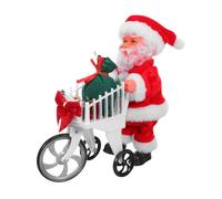UPKOCH Christmas Santa with Music and Motion Plush Electric Santa Doll with Play Shopping Trolley Festive Holiday Decoration for Xmas Winter Party Favors Safe Materials and Interactive