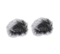UPKOCH Clip-on Microphone Covers Windproof Replacement Wind Screens 2pcs with Soft Imitation Plush Material for Lavalier Microphones and Streaming Use