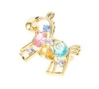 UPKOCH Colorful Crystal Horse Brooch Pin for Women Small Copper Equestrian Lapel Pin with Radiant Crystals Versatile Western Cowgirl Accessory for Hats Bags Scarves Wedding and Daily Wear