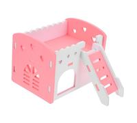 UPKOCH Colorful Little House Wooden Hamster Nest Two-story Design for Guinea Pig Hideout Small Pets Safe Bedding Decorative Cage House