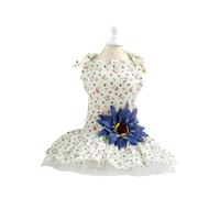 UPKOCH Comfortable Dog Lace Dress with Daisy Pattern and Sunflower Decor Blue Flower Pet Clothes for Puppies Party Costume for Weddings Birthday Photo Shoot