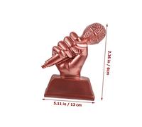UPKOCH Copper Color Resin Hand Microphone Trophy for Singing Competitions Musical Contest Award Lightweight Decorative Music Trophy Childrens Performance